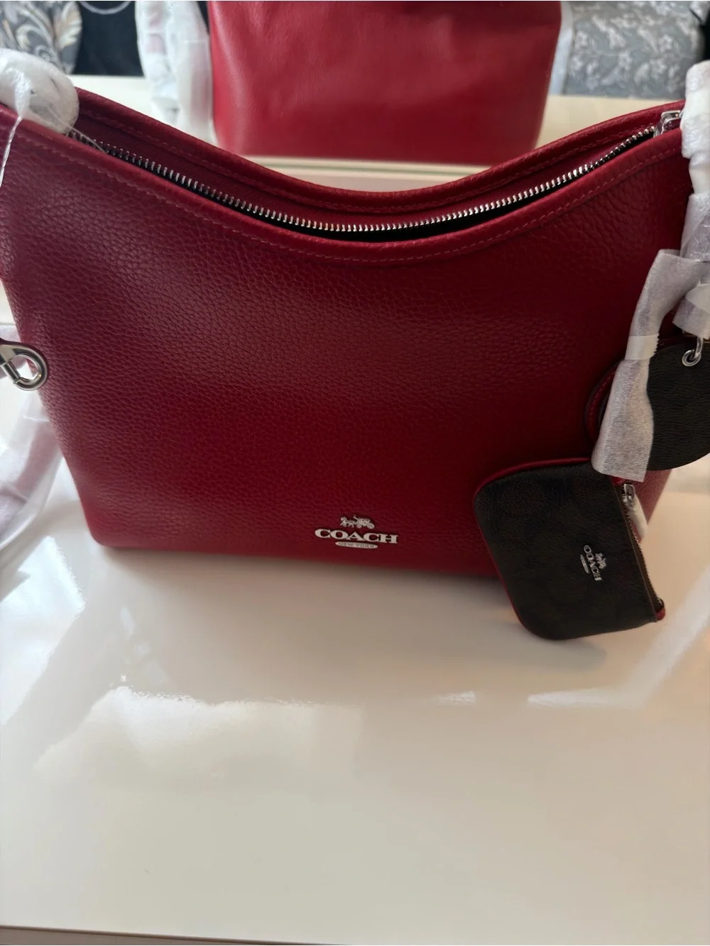 Coach Laurel Small Shoulder Bag With Mirror Charm And Pouch